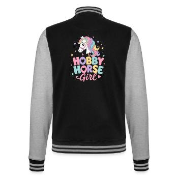 Hobby Horsing Girl Hobby Horse Steckenpferd Sport - College-Sweatjacke - Schwarz/Grau meliert - Hinten - Marisol (170cm)
