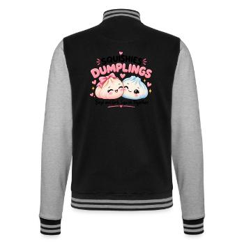 Squishy Dumplings – Boys & Girls - College-Sweatjacke - Schwarz/Grau meliert - Hinten - Marisol (170cm)