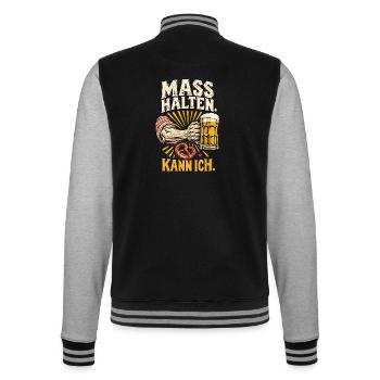 Maß halten Kann ich - College-Sweatjacke - Schwarz/Grau meliert - Hinten - Marisol (170cm)