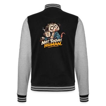 Nicht heute, Mann! – Eine Maus ohne Kaffee - College-Sweatjacke - Schwarz/Grau meliert - Hinten - Marisol (170cm)