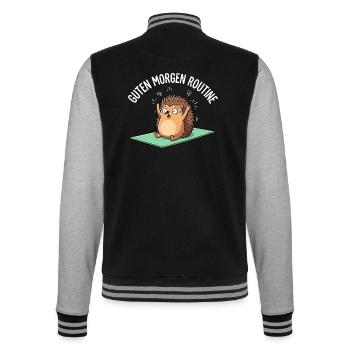 Igel Guten Morgen Routine - College-Sweatjacke - Schwarz/Grau meliert - Hinten - Marisol (170cm)