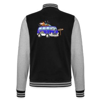 Frankreich Camper Wohnmobil - College-Sweatjacke - Schwarz/Grau meliert - Hinten - Marisol (170cm)