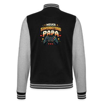 Neuer Schwierigkeitsgrad Papa - College-Sweatjacke - Schwarz/Grau meliert - Hinten - Marisol (170cm)