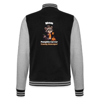 Mom: Pumpkin Carver, Candy Manager - College-Sweatjacke - Schwarz/Grau meliert - Hinten - Marisol (170cm)