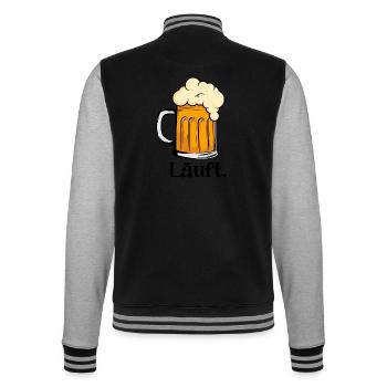 Läuft - Schäumender Bierkrug - College-Sweatjacke - Schwarz/Grau meliert - Hinten - Marisol (170cm)