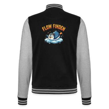 Lustiger Sport Pinguin - College-Sweatjacke - Schwarz/Grau meliert - Hinten - Marisol (170cm)