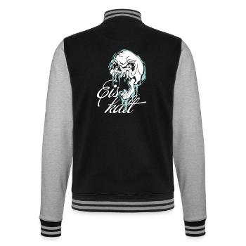 Skelett Eiskalt Weiß - College-Sweatjacke - Schwarz/Grau meliert - Hinten - Marisol (170cm)