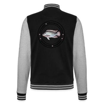 Tilapia, Oreochromis niloticus - College-Sweatjacke - Schwarz/Grau meliert - Hinten - Marisol (170cm)