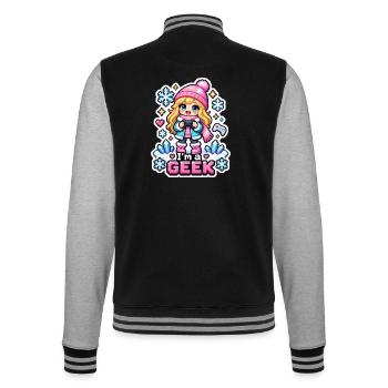 ICH BIN EIN NERD - Kawaii Wintermädchen - College-Sweatjacke - Schwarz/Grau meliert - Hinten - Marisol (170cm)