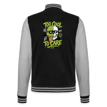 Eis-Totenkopf – Too Cool to Care - College-Sweatjacke - Schwarz/Grau meliert - Hinten - Marisol (170cm)