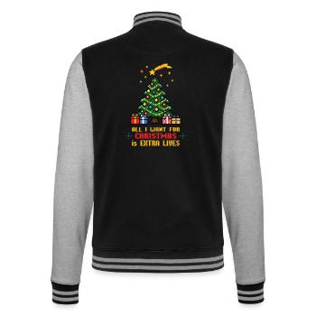 All I want for Christmas - Gamer - College-Sweatjacke - Schwarz/Grau meliert - Hinten - Marisol (170cm)
