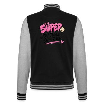 Super Chaotisch, Super Ich - College-Sweatjacke - Schwarz/Grau meliert - Hinten - Marisol (170cm)