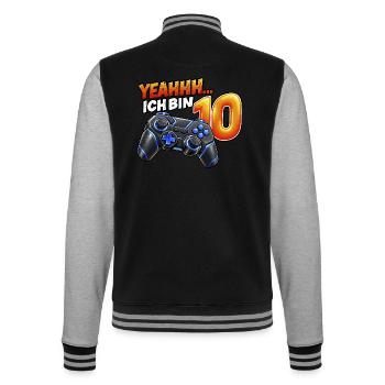 Gaming zum 10. Geburtstag – Yeahhh ich bin 10 - College-Sweatjacke - Schwarz/Grau meliert - Hinten - Marisol (170cm)