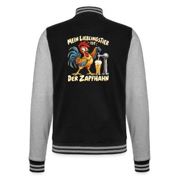 Mein Lieblingstier ist der Zapfhahn – Lustiger Bie - College-Sweatjacke - Schwarz/Grau meliert - Hinten - Marisol (170cm)