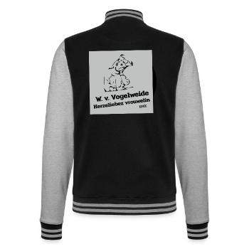 Vogelweide - College-Sweatjacke - Schwarz/Grau meliert - Hinten - Marisol (170cm)