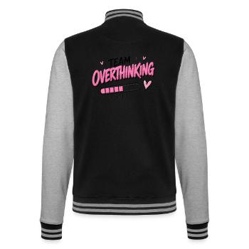 Team Overthinking Loading - College-Sweatjacke - Schwarz/Grau meliert - Hinten - Marisol (170cm)
