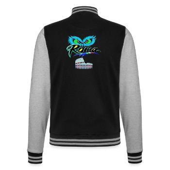 Blaue Augen auf dem Kolosseum von Rom - College-Sweatjacke - Schwarz/Grau meliert - Hinten - Marisol (170cm)