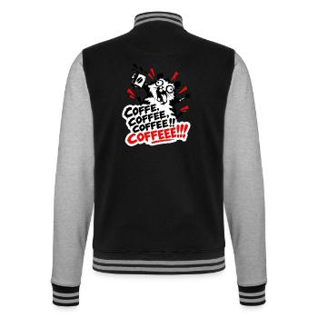 Der Kaffeehamster - Kaffee, Kaffee, Kaffee! - College-Sweatjacke - Schwarz/Grau meliert - Hinten - Marisol (170cm)