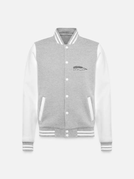 feather - College Sweat Jacket - heather grey/white