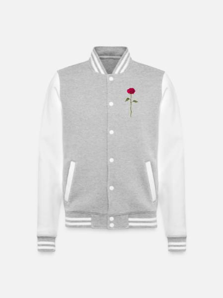 Rose - College Sweat Jacket - heather grey/white