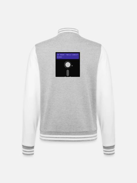 floppy disk - College Sweat Jacket - heather grey/white