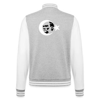 Kemal Atatürk Türkiye Osmanli Bozkurt Türkei - College-Sweatjacke - Grau meliert/Weiß - Hinten - Marisol (170cm)