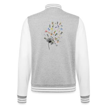 Garten in Splittern: Werkzeuge und Blumen - College-Sweatjacke - Grau meliert/Weiß - Hinten - Marisol (170cm)