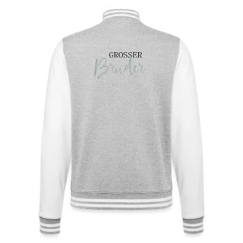 Großer Bruder - College-Sweatjacke - Grau meliert/Weiß - Hinten - Marisol (170cm)