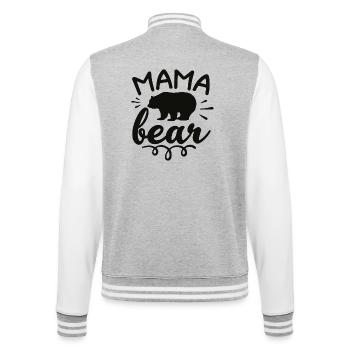 Mamabär als Muttertagsgeschenk - College-Sweatjacke - Grau meliert/Weiß - Hinten - Marisol (170cm)