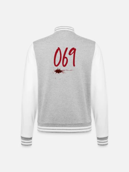 Postal Code Frankfurt 069 - College Sweat Jacket - heather grey/white