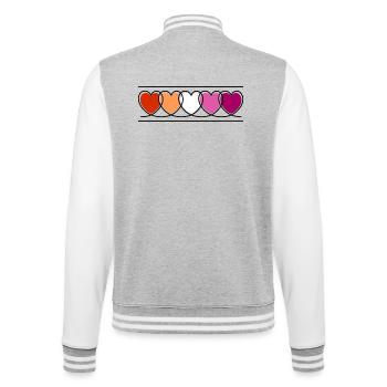 Cœurs lesbiennes lesbiennes - Veste Teddy - gris chiné / blanc - Dos - Marisol (170cm)