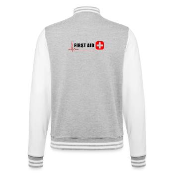 ERSTE HILFE - College-Sweatjacke - Grau meliert/Weiß - Hinten - Marisol (170cm)