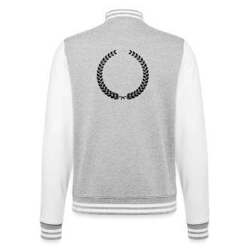 Laurel Wreath Vintage Award Badge Frame Vector - College Sweat Jacket - heather grey/white - Back - Marisol (170cm)
