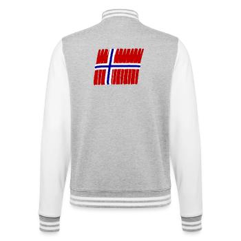 Norwegen Norge Flag painted norsk - College-Sweatjacke - Grau meliert/Weiß - Hinten - Marisol (170cm)