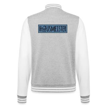 Hausmeister - College-Sweatjacke - Grau meliert/Weiß - Hinten - Marisol (170cm)