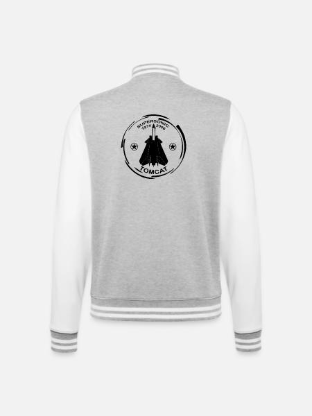 Plane F14 Tomcat - College Sweat Jacket - heather grey/white