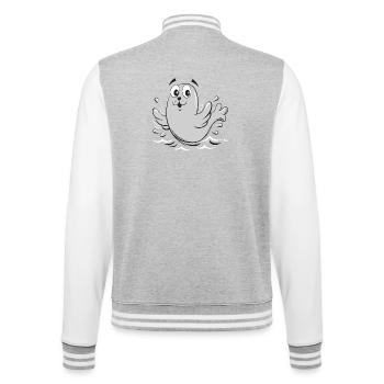 FUN BABY SEAL, SAIMAANNRPAPA TEXTILES (10-43) - College-Sweatjacke - Grau meliert/Weiß - Hinten - Marisol (170cm)