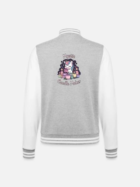 Mystic Candle Maker. - College Sweat Jacket - heather grey/white