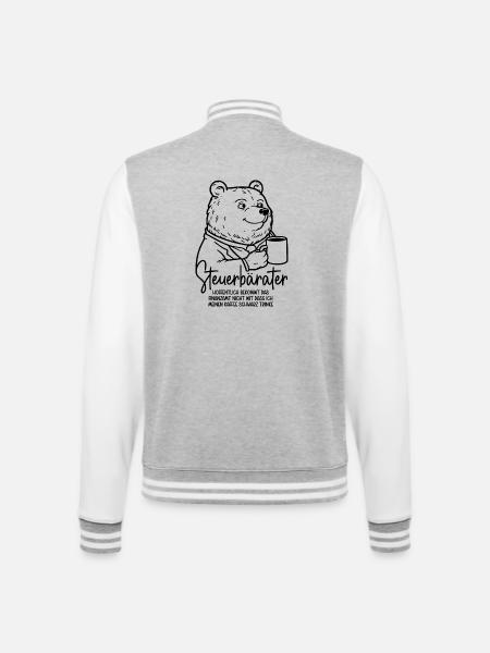 Steuerberater Bär Kaffeetasse Kaffee Steuerbärater - College-Sweatjacke - Grau meliert/Weiß