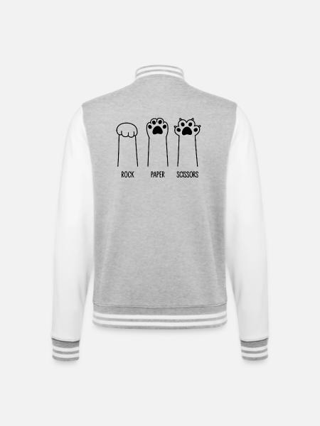 Roche Papier Ciseaux - Veste Teddy - gris chiné / blanc