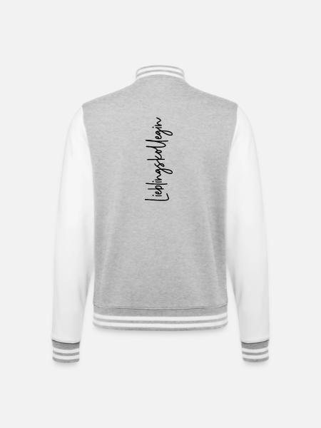 Lieblingskollegin - College-Sweatjacke - Grau meliert/Weiß