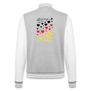 Deutschland Germany Landschaft - College-Sweatjacke - Grau meliert/Weiß - Hinten - Marisol (170cm)
