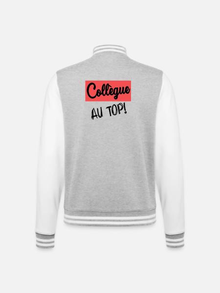 COLLEAGUE. START. RETIREMENT - College Sweat Jacket - heather grey/white