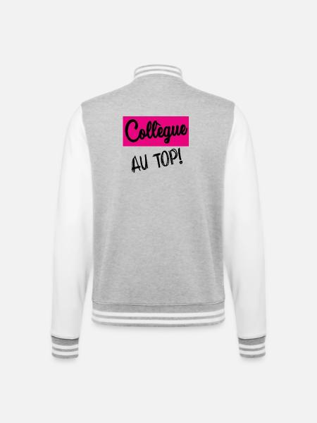 COLLEGUE - Veste Teddy - gris chiné / blanc