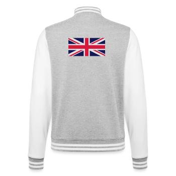 UNION JACK 2 - College-Sweatjacke - Grau meliert/Weiß - Hinten - Marisol (170cm)