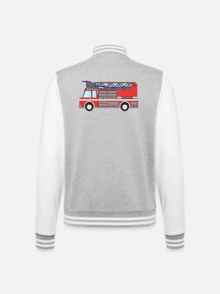 Fire engine Fire engine - College Sweat Jacket - heather grey/white