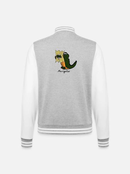 Navigator - College Sweat Jacket - heather grey/white