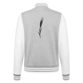 Getreide 1 grain farm farmer cereales - College-Sweatjacke - Grau meliert/Weiß - Hinten - Marisol (170cm)