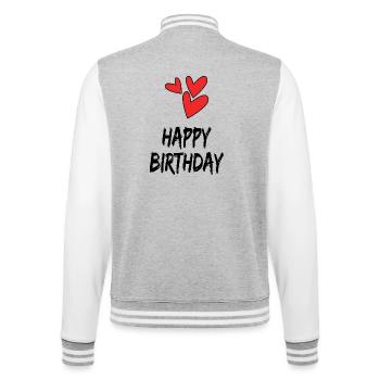 ALLES GUTE ZUM GEBURTSTAG. ALLES GUTE ZUM GEBURTSTAG. JAHRESTAG. - College-Sweatjacke - Grau meliert/Weiß - Hinten - Marisol (170cm)