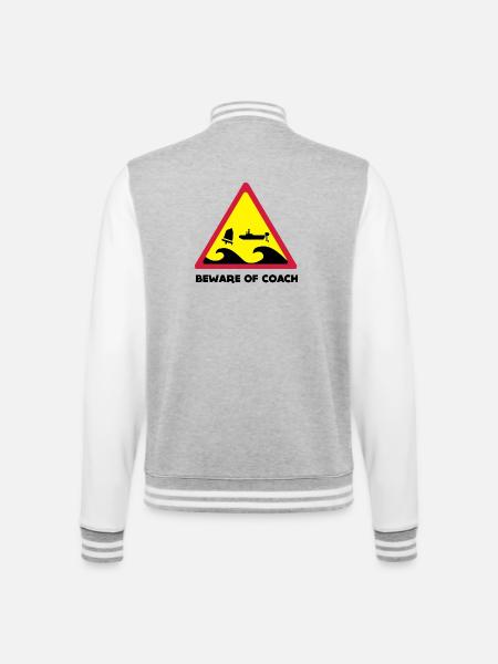 Beware Of Coach - Opti Edition - College-Sweatjacke - Grau meliert/Weiß